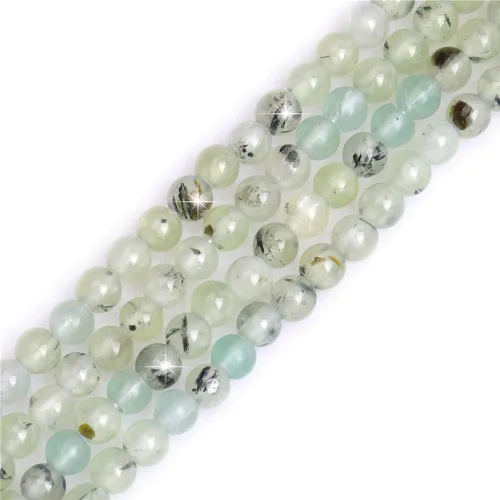 Miniatura 49 de GEM-Inside - Cuentas redondas de ágata de ónix azul claro natural de 0.394 pulgadas (0.394 in) con agujero grande para hacer joyas, suministros