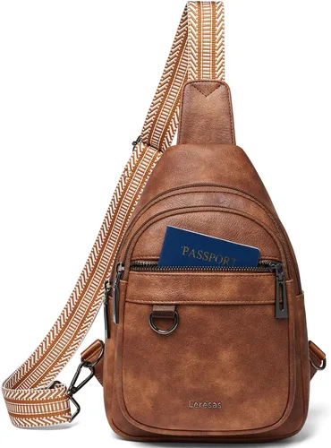 Miniatura 19 de Leresas Bolso bandolera de 7L para mujeres y hombres, de cuero vegano, bolsos cruzados, riñonera, monedero, mochila sobre el hombro, bolsa antirrobo