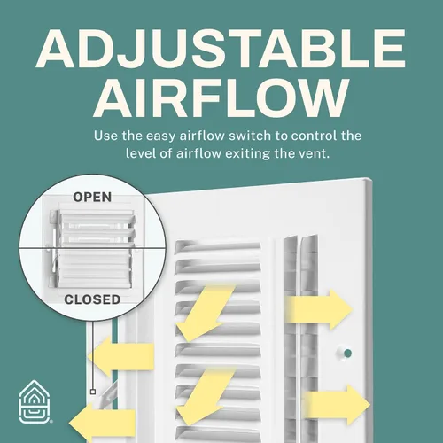 Miniatura 5 de Rejilla de techo – Cubiertas de ventilación de aire para techo o pared del hogar – 10 x 4 pulgadas (apertura de conducto), cubierta de rejilla
