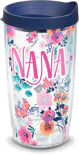 Tervis Vaso aislado de doble pared para el Día de la Madre hecho en Estados Unidos con diseño floral delicado mantiene las bebidas frías y