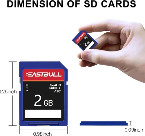 Miniatura 4 de EASTBULL Paquete de 5 tarjetas SD de 2 GB Clase 6 SD U1 V30 SDHC tarjeta de memoria 5 unidades para cámara, video Full HD, con 5 mini fundas