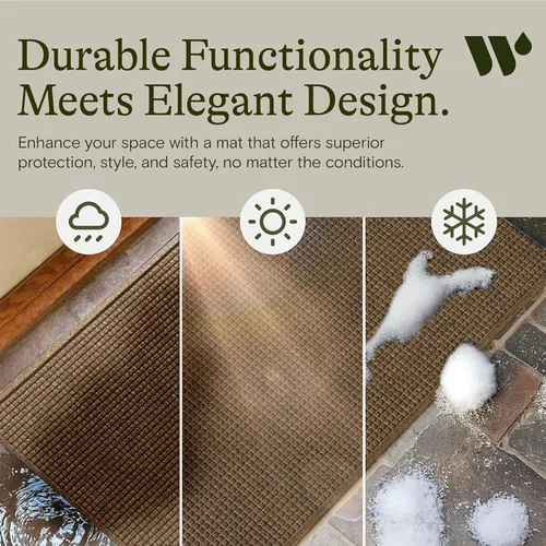 Miniatura 6 de WaterHog Squares - Tapete absorbente para puerta delantera, para interiores y exteriores, con parte trasera de goma antideslizante, atrapador