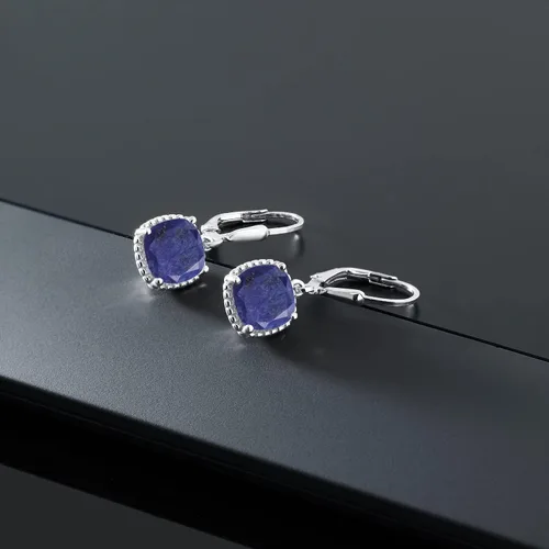 Miniatura 122 de Gem Stone King Aretes colgantes de plata de ley 925 de 0.315 pulgadas para mujer