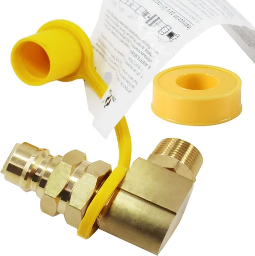 Miniatura 3 de MENSI Adaptador de codo de enchufe de conexión rápida de manguera natural NPT X 3/4 de 3/4 pulgadas para generador de combustible doble, regulador