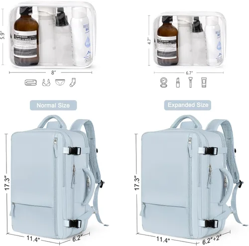 Miniatura 4 de Hanples - Mochila de viaje para mujeres y hombres, mochila grande de mano para artículos personales, mochila para laptop aprobada para vuelos TSA