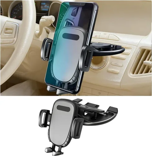 Miniatura 7 de Zpana Soporte para teléfono con ranura de CD para automóvil, giratorio de 360°, antivibración, resistente, reproductor de CD para vehículos, soporte