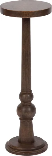 Miniatura 12 de Kate and Laurel Wegner Coastal Mesa Redonda de Madera para Bebidas, 8 x 23 pulgadas, Blanqueado, Mesa de Pedestal Elegante y Duradera para Usar como