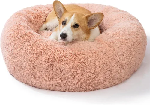 Miniatura 22 de SAVFOX Camas calmantes de felpa para perros, cama de perro de dona para perros pequeños, tamaño mediano, grande y extragrande, cómoda cama para Beige