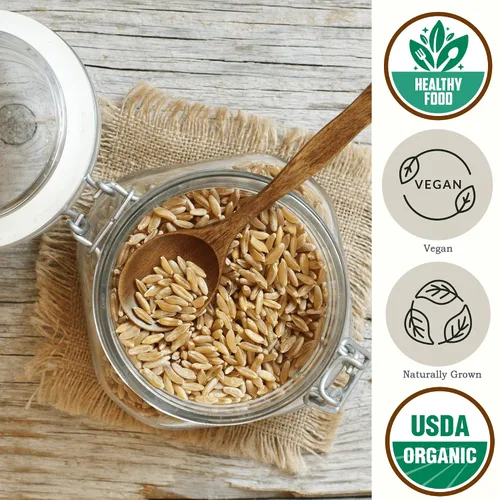 Miniatura 3 de Be Still Farms Khorasan de trigo Kamut orgánico (4.8 libras) – Grano entero antiguo a granel – Ideal para harina, pasta, ensaladas, sopas – Alto