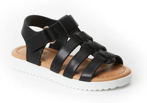 FabKids Sandalias de gladiador para niñas, sandalias planas de tiras trenzadas, sandalias de verano con punta abierta, zapatos de vestir para