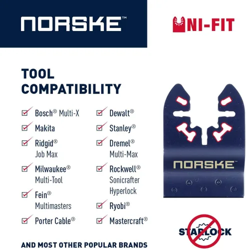 Miniatura 4 de Norske Tools NOTP229 Rascador de calafateo - Oscilante Multiherramienta Accesorio Cuchilla para quitar Selladores