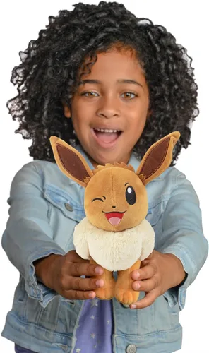 Miniatura 7 de Pokemon - Peluche de Eevee y Pikachu de 8 pulgadas, paquete de 2 – Let's Go Starters – Producto oficial – Auténticas figuras de juguete de peluche