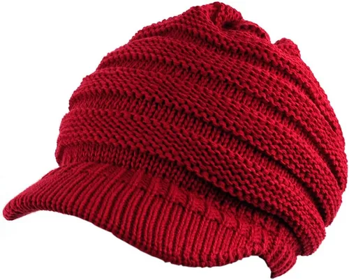 Miniatura 13 de C.C Gorro de punto trenzado cálido y grueso con visera