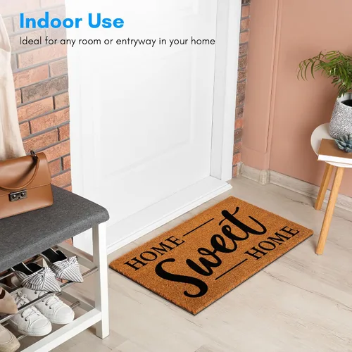 Miniatura 5 de PLUS Haven 17.5x30 Alfombra de Puerta "Home Sweet Home" con Respaldo Resistente - Alfombra de Coco Coir para Usos en Interiores o Exteriores