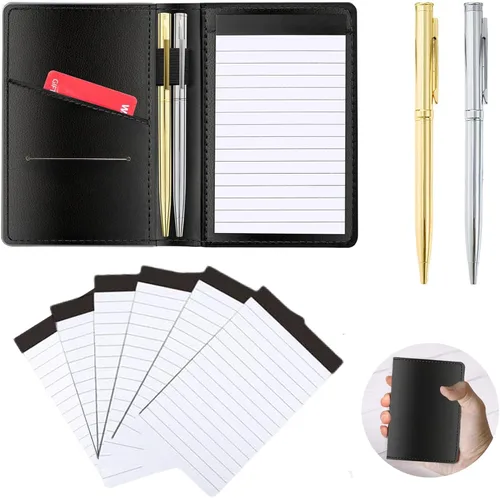 Miniatura 8 de Juego de 13 soportes para bloc de notas, incluye soporte de cuero para bloc de notas, 10 paquetes de 8.5×13 cm de bloc de notas pequeño, 30 hojas