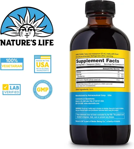 Miniatura 2 de Nature's Life Aceite de semilla negra, aceite de semilla de comino negro prensado en frío, apoyo para las articulaciones, la salud digestiva