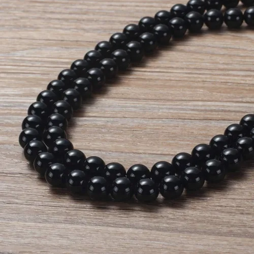 Miniatura 4 de Collar de cuentas de ónix negro para hombre, piedras preciosas naturales curativas, joyería de cristales curativos, 5055606527.6 in