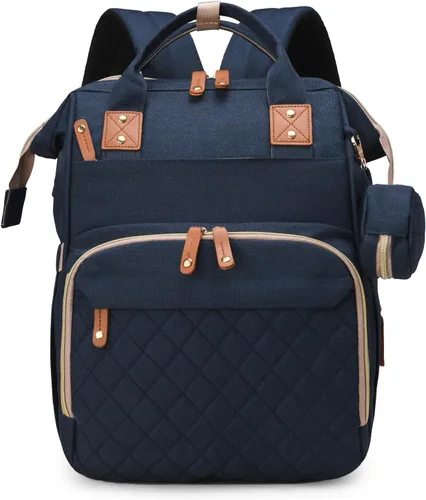Miniatura 16 de Mochila de pañales azul para mamá: bolsas de bebé grandes con cambiador para niños pequeños, niñas, mujeres, papá, mamá, hombres, mochila de viaje