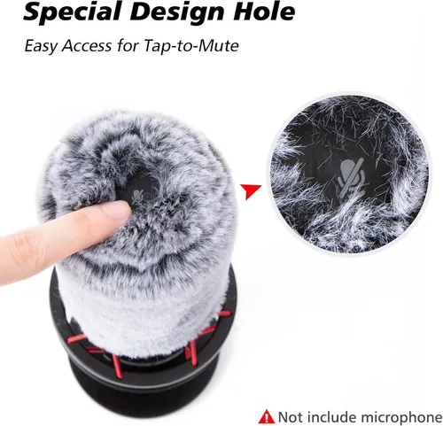 Miniatura 4 de Pantalla antiviento de micrófono Filtro Pop Compatible con HyperX QuadCast - Cubierta de espuma para micrófono con pantalla antiviento peluda