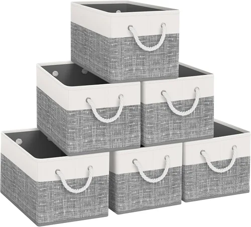 Miniatura 10 de Fab totes Contenedores de almacenamiento [2 unidades], cestas de almacenamiento plegables para organizar juguetes, libros, estantes, armario, caja