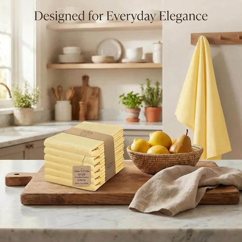 Miniatura 289 de Urban Villa Toallas de cocina 100% algodón para cocina (juego de 6) 20"x30" toallas de cocina altamente absorbentes, juego de ropa de cocina
