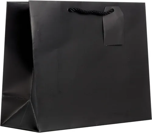 Miniatura 2 de Jillson Roberts 6 bolsas de regalo grandes de 12.5 x 10 x 5 pulgadas, disponibles en 12 colores sólidos, negro mate