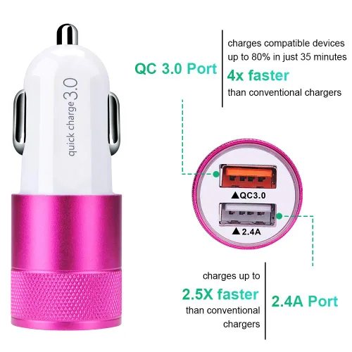 Miniatura 2 de [5.4A/30W] Cargador rápido de coche tipo C cable de 6 pies compatible con Moto G10 G9 G8 G7 Power Plus Play, Edge/G Power/Stylus/Razr/One 5G