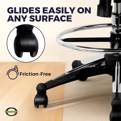 Miniatura 10 de Silla ergonómica de 300 libras para dibujar, silla de oficina alta, silla de escritorio para estar de pie, con reposabrazos abatibles, asiento