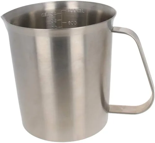 Miniatura 10 de Bettomshin 1 taza medidora métrica de 16.9 fl oz, taza medidora de acero inoxidable, taza de espuma de leche con marca y asa, tazas de mezcla