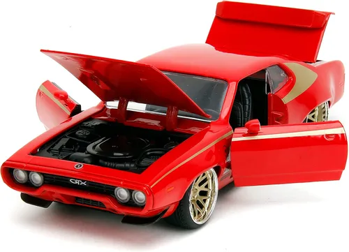 Miniatura 6 de Jada Big Time Muscle 1:24 1972 Plymouth GTX, auto fundido a presión, juguetes para niños y adultos (rojo)