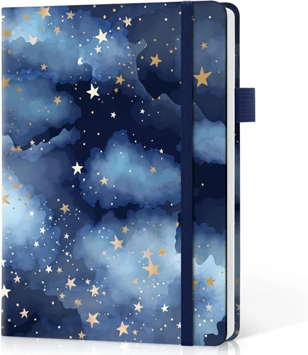 Miniatura 10 de Taja Cuaderno rayado para mujeres y hombres, diario de cuero de tapa dura para escribir, cuaderno de rayas universitarias A5 para trabajo y toma