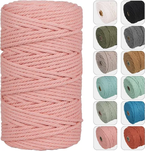 Miniatura 10 de NOANTA Cuerda de macramé de 109 yardas de 109 yardas, cuerda de algodón de color natural para colgar en la pared, ganchos de plantas, manualidades