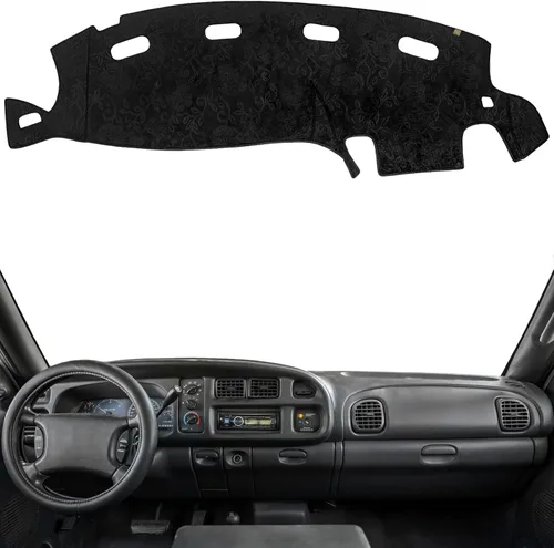 Miniatura 45 de Cubierta del Tablero Alfombrilla del Salpicadero Ajuste para Chevy Equinox 2024-2018 (Sin Modelos HUD), Alfombrilla del Tablero del Coche Negro