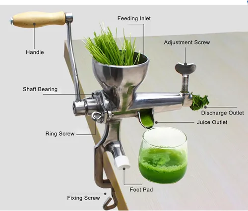 Miniatura 7 de exprimidor manual, exprimidor manual, Manuales de Acero Inoxidable de Hierba de Trigo Exprimidor de Frutas de Mano Verduras Exprimidor para Exprimir