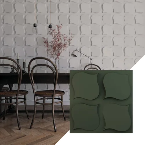 Miniatura 22 de Ekena Millwork WP20X20CVWH 19 5/8 pulgadas de ancho x 19 5/8 pulgadas de alto Clover EnduraWall Decorativo 3D Panel de Pared Cubre 2.67 pies