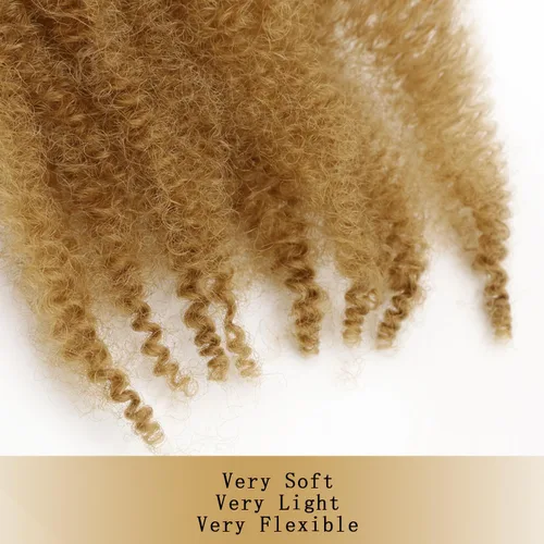 Miniatura 7 de VCEOW - 6 paquetes de cabello #27 Springy Afro Twist de 16 pulgadas, preseparado de ganchillo Marely Twist, extensiones de cabello sintético
