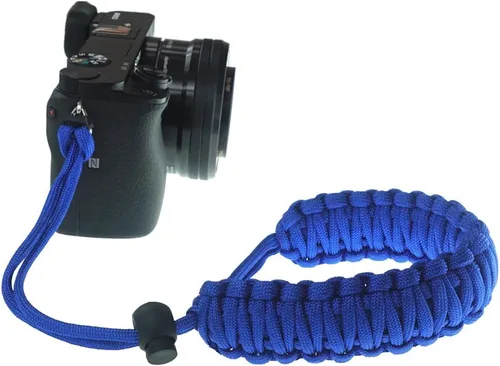 Miniatura 13 de Correa de muñeca ajustable 550 Paracord para cámaras réflex digitales, compactas Negro