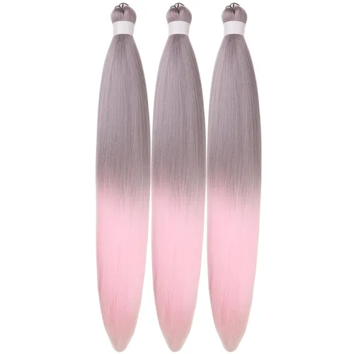 Miniatura 115 de Cabello estirado de fibra Kanekalon para trenzar con cabello humano, color oro rosado, 30 pulgadas