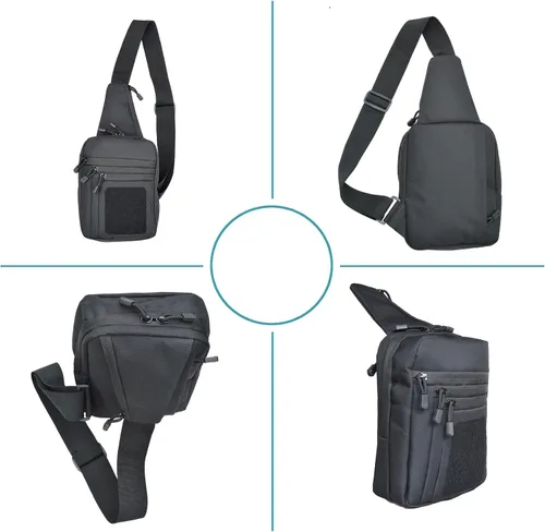 Miniatura 6 de FLWVOG Bolsa cruzada de transporte oculta para hombres, bolsa Ccw Sling Bag EDC Bolsa de transporte de hombro bolsa de pecho Bolsas de pistola