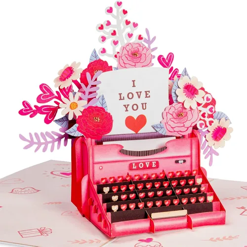 Miniatura 9 de Paper Love Tarjeta romántica desplegable 3D, taza de gato con amor, para el día de la madre, día de San Valentín, aniversario, boda, compromiso