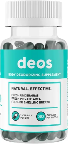 DEOS Suplemento desodorante interno – Desodorante de cuerpo completo para la salud intestinal, salud de la piel, desintoxicación y apoyo a la