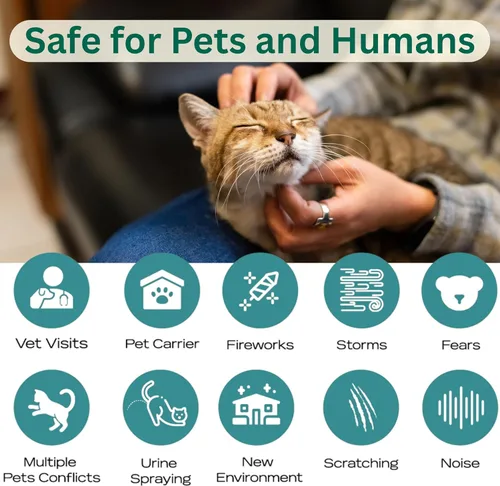 Miniatura 4 de Difusor calmante para gatos de 60 días, difusor de feromonas naturalmente eficaz para reducir la ansiedad, ayuda a reducir los arañazos, rociar