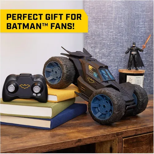 Miniatura 6 de DC Comics, Batman Stunt Force Batmobile, auto de control remoto para interiores, Turbo Boost y trucos locos, juguetes coleccionables de superhéroes