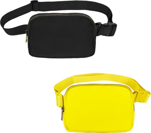 Miniatura 33 de VOROLO Riñonera para mujeres y hombres, bolsa cruzada, bolsa de cinturón con correa ajustable, Rosa, 5,6 pulg.