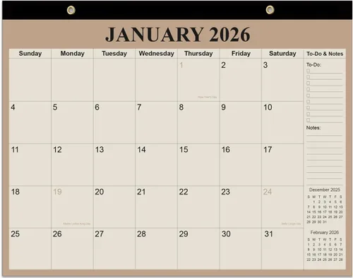 Miniatura 11 de Calendario de escritorio 2026, calendarios de 12 meses de enero de 2026 a diciembre de 2026, calendario de escritorio 2026 con papel grueso, 17 x 12