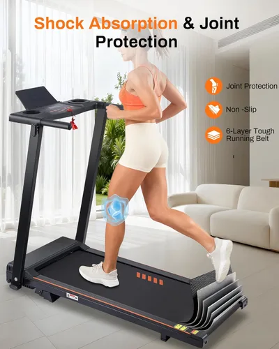 Miniatura 7 de ECHANFIT Incline Treadmill with Handles, 3.0 HP Small Treadmills for Home with 300 LBS Capacity, Walking Pad with LED Dispay, 24 Preset Programs