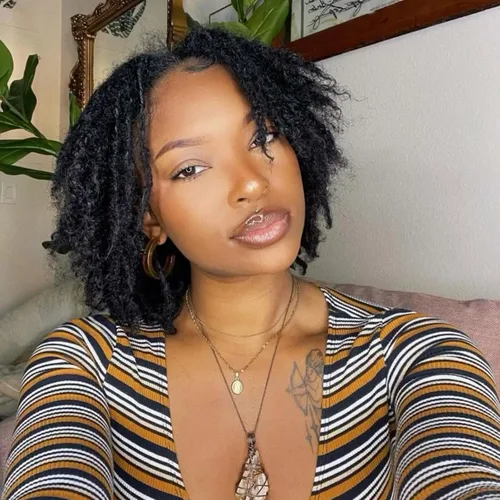 Miniatura 25 de Extensiones de cabello humano Loc de 0.2 cm de ancho, 4 pulgadas, 30 hebras, negro natural 100% completamente hechas a mano, extensiones