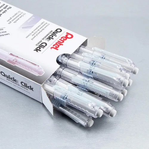 Miniatura 3 de Pentel Lápiz Mecánico Quick Click, (0.5mm), Fino, Barril Gris, Caja de 12 Lápices (PD215N)