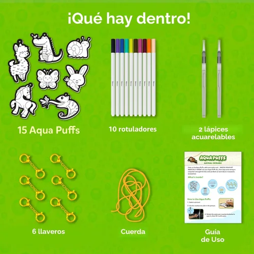 Miniatura 6 de Skillmatics Aqua Puffs - Kit de arte 3D, animales, pintura sin desorden por números, manualidades para niños, actividades de color de bricolaje