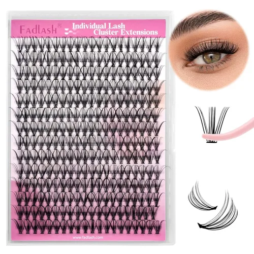 Miniatura 11 de Extensiones de pestañas en racimo 20D, bandeja mixta con pestañas individuales en racimo, de visón negro, para colocar en casa, maquillaje